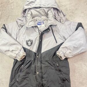 Very Rare 90’s Triple F.A.T Goose Oakland Raiders Full Zip Parka Jacket Size M